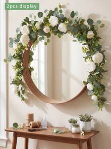 1 pieza/2 piezas Enredadera de flor de peonía de seda de 1.8M - Peonía - Blanca - Ver 6