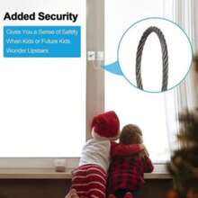 Window Safety Lock, Window Stopper, Self-Adhesive, Drill-Free Window Lock, ChiSafety Cable Lock With Key - Multicolor - View 8
