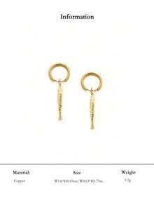1 Pair Ins French Vintage Gold-Plated Color-Preserving 3D Embossed Fish Earrings For Women, Party, Date, Daily Commute, Versatile - Gold - View 6