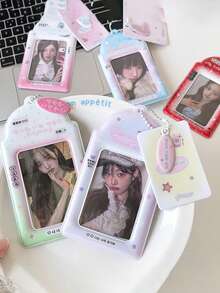 1 Piece Of INS Original Korean PVC Card Sleeve, Three-Inch Puppy Storage Protective Case, Idol Card Display Case, Pendant, Student Meal Card, Bus Card Storage Pendant, Card Holder - Card Sleeve - View 4