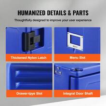90L Insulated Food Container Carrier, Hot Box For Catering, LLDPE Food Container Carrier With One-Piece Buckle, Front Loading With Handles, End Loader With Wheels - 90 L - View 6