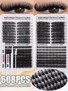 608/544 Pcs D-Curl Individual False Eyelashes, Large Capacity, Multi-Style Mixed In One Box, Long-Lasting Lash Book, Convenient To Carry, Natural And Long-Lasting Lashes Kit,Suitable For Everyday Wear, Weddings, Parties - Multicolor - View 13