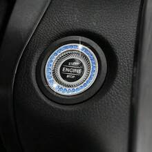 1pc Rhinestone Decorated Car Start Button Ring Sticker - A - View 2