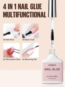 AILLSA 2 PCS 15ml Nail Glue – Fast-Curing Under LED/UV Lamp, Soak-Off Removable, Long-Lasting Adhesive For Nail Art & DIY Home Salon - NAIL GLUE SET - View 6