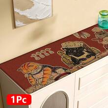1 buah, Dekorasi Rumah, Motif Kucing Koki, Karpet Dapur Linen, Alas Dapur, Alas Lantai, Alas Kamar Mandi, Alas Pintu, Cetakan 3D Persegi Panjang, Cocok Untuk Ruang Tamu, Kamar Tidur, Lorong, Kamar Mandi, Ruang Cuci - Karpet Poliester, Cocok Untuk Dekorasi Rumah Dalam dan Luar Ruangan - MultiWarna - View 18