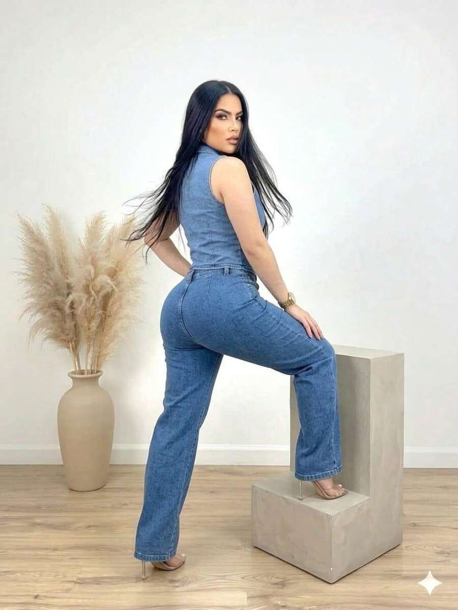 CONJUNTO MEZCLILLA LISO - Azul - Ver 1