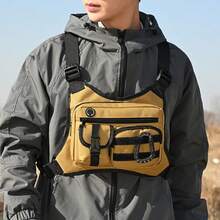 Oxford Cloth Men's Chest Bag Vest Backpack With Adjustable Shoulder Strap, Multiple Pockets, Perfect For Running, Hiking, Sports And Exercise, Secure Storage Compartment, Reflective For Night Safety - Multicolor - View 4