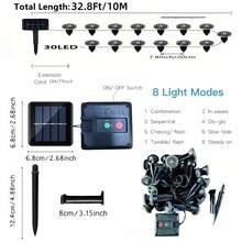 30Pcs Small Solar LED Pathway Lights Outdoor, 32Ft/10M,8 Modes, Solar Garden Lights Waterproof, Multi Color Landscape Stake Lights, In-Ground Yard Lawn Walkway Lights For Patio Backyard Camping Party Garden Decor - Đèn đỏ - Xem 8