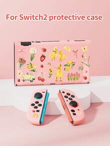 Fresh Elements, Little Yellow Duck, Floral Fruit Pattern Switch/Switch 2nd Gen Protective Case/Transparent Glitter Protective Shell, Compatible With New Switch 2 (2025)/Switch NS/Switch OLED/Lite, Compatible With Switch Game Console Accessories, Full Set, Storage Bag, Card Slot Base Case, Game Card Storage Box, Switch Protective Case, Best Gift Compatible With Switch Players - Multicolor - View 13