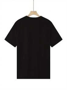 Camiseta de manga corta para hombre, estilo veraniego, con estampado Salty Sea Breeze Day, diseño casual, relajado y divertido de cultura marina. - Negro - Ver 2