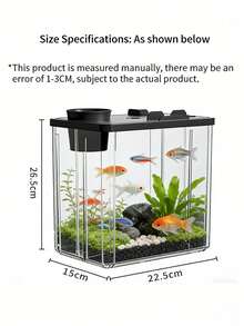 1 pieza Acuario (solo el tanque de peces, sin decoraciones incluidas) Tanque de peces de escritorio transparente para el hogar/oficina - Multicolor - Ver 17