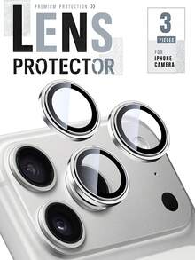 3pcs - Silver Lens Protector For IPhone 17 Pro Max/17 Pro. Strong Adhesion, Easy Installation, Minimalist Elegant Design, High Definition High Transparency, Restores Image Quality. A Multifunctional Phone Accessory, Compatible With Phone Cases, Suitable For Daily Use. Also Includes A Screen Protector Specifically Designed For Use With Phone Essential Oils. - Silver - View 11