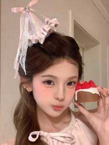 1個女孩子氣粉色水鑽迷你頂帽髮夾公主生日頭飾髮針甜美帽子髮飾女性生日帽抓夾 - 彩色 - 查看 7