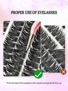 200pcs D-Curl Single Lash Extensions, 80D & Pointed Style, Dense & Fluffy Segmented False Eyelashes, Cartoon Style, Suitable For Daily Makeup Lash Extensions, Reusable, Party, Holiday, Travel & Gift - D - View 6