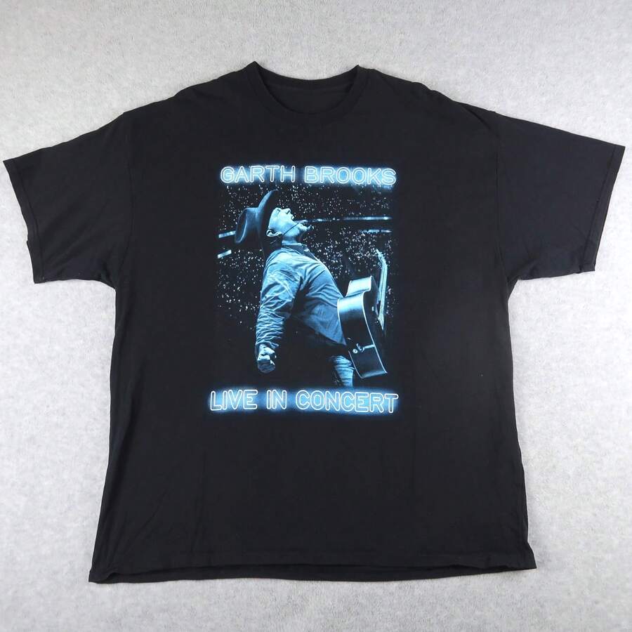 Garth Brooks1 Live In Concert Tour Black T Shirt Adult Music - Negro - Ver 1