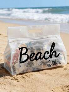 Beach Print Waterproof Toiletry Bag, Can Store Shampoo, Lotion, Cosmetics, Etc. Fashionable And Practical, Suitable For Travel, Commuting, Students And Beauty Lovers, Can Be Used For Travel, Fitness, Hotel Stays And Daily Bathroom Storage. Versatile, Can Also Be Used As A Makeup Bag. - Multicolor - View 2