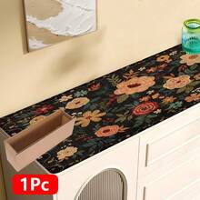 1 pieza, Decoración del hogar, Estampado de patrón floral, Alfombra de cocina de lino, Tapete de cocina, Tapete de piso, Tapete de baño, Tapete de puerta, Impresión 3D rectangular, Adecuado para sala de estar, dormitorio, pasillo, baño, lavandería - Alfombra de poliéster, Adecuado para decoración del hogar interior y exterior - Multicolor - Ver 16
