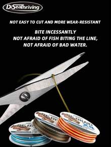 Braided Fishing Line - Ultra Strong - Abrasion Resistant - No Stretch - Blue Camo, Moss Camo, White, Green, Pink, Blue, 4-Strand Fishing Gear - Baby Blue - View 3