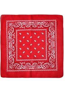 1 pieza Pañuelo cuadrado de algodón con estampado paisley - Rojo - Ver 2