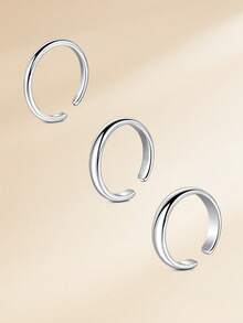 Anillos para los dedos de los pies para mujeres, juego de anillos para los dedos de los pies de oro, banda delgada, joyería de playa para los pies para el verano, anillos para los dedos de los pies abiertos y ajustables, estilo bohemio chic - Plateado - Ver 6