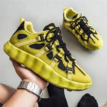 Summer Breathable Anti-Odor Lightweight Non-Slip Wear-Resistant Soft Sole Anti-Impact Anti-Puncture Insulated Casual Work Shoes - BF02 Yellow - View 1