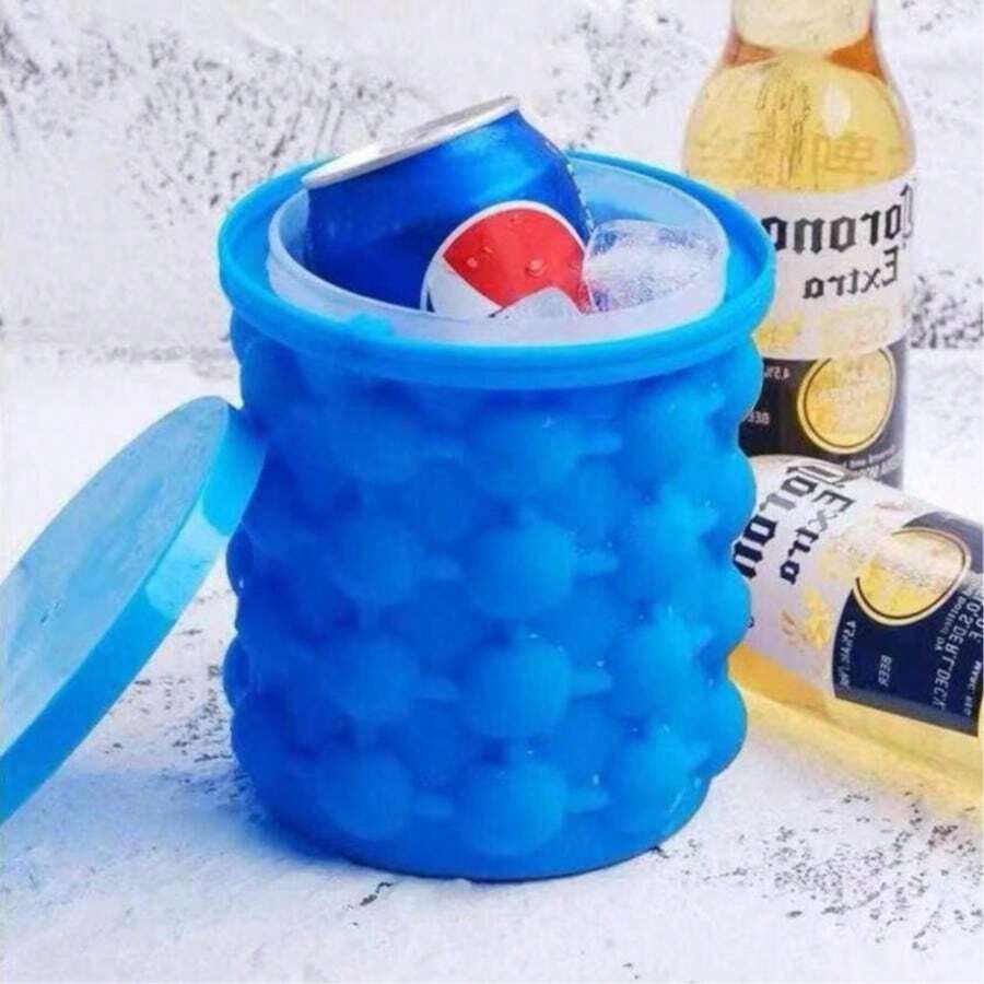 1pc Silicone Ice Cube Maker Cup, Portable 2-In-1 Ice Mold & Storage, Quick Release & , Make Bullet Ice For Cocktails, Whiskey & Drinks, Easy To Clean Kitchen Gadget