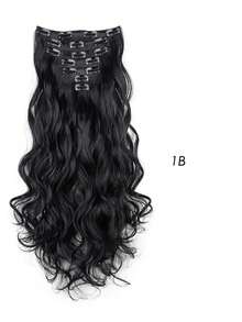7pcs Clip-In Hair Extensions, 22 Inch Wavy Hair Pieces, Women's Volumizing Hair Extensions, Suitable For Daily Wear, Party, Wedding And Festival, Halloween - Multicolor - View 12