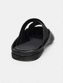 Sepatu Wanita Baru Musim Semi/Panas 2026: Sepatu Balet Tanpa Penutup Ujung Bulat dengan Tali Elastis Silang - Hitam - View 6