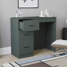 Home Discount Vida Designs Riano 3 Drawer Dressing Vanity Table Makeup Bedroom Furniture Storage Unit Desk Beauty Spacious Countertop Easy To Build - Green - Green - View 7