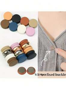 1/2/4pcs Simple Flat Magnetic Clips - Multi-Color Detachable Magnetic Buckles, Suitable For Women And Men To Fix Shirts, Scarves - Fashion Decorative Accessories, Suitable For Any Season, Holiday Gifts - Multicolor - View 2
