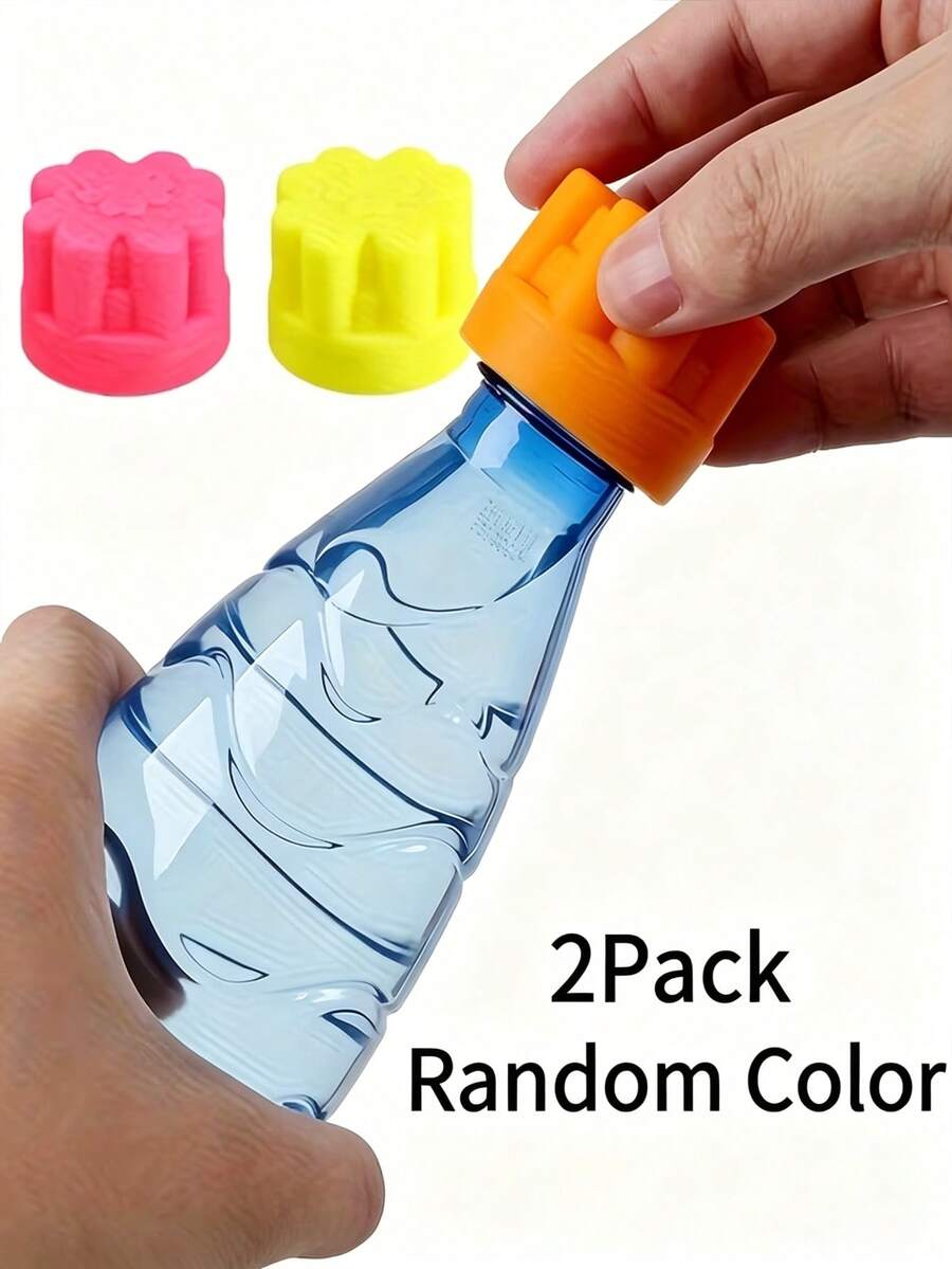 2 piezas Abrebotellas manual de silicona (color aleatorio) | Mango ergonómico antideslizante y mecanismo de palanca, abridor de palanca fácil de girar, adecuado para personas con artritis, manos débiles y ancianos. Adecuado para botellas de agua, frascos y botellas de agua. Duradero - Multicolor - Ver 1