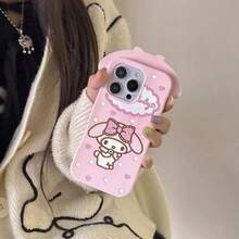 SANRIO 時尚新款 3D 女孩粉色波點 My Melody 手機殼，適用於 iPhone 17 Pro Max、Apple 15 Pro、14、13 矽膠創意保護殼 - 粉色 - 查看 4
