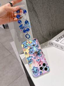 Disney Has Authorized, Phone Case - Chain Set, The Stitch Lilo & Stitch 3D Phone Case Plus A Silicone 3D Stitch Bracelet With Metallic Ring Removable Bracelet, Stitch And Angel Pattern, Compatible With Iphone17/16/15/14/13/12/11/XS/XR/X Plus Pro Max, A Stylish Cartoon Phone Case, The Perfect Gift Choice, Phone Protection, Durable Phone Cover, Great Gift For Friends And Family. - 白色 - 查看 5