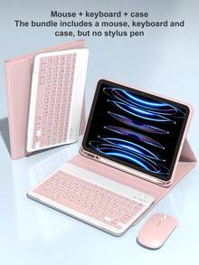 Pink Keyboard+case+mouse set