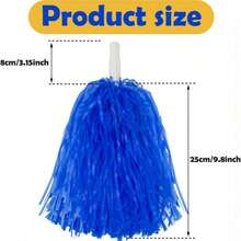 1pc Cheerleading Spirit Plastic Pom Pom With Handle, Team Party Dance Pom Pom, Cheerleading Pom Pom, Cheerleading Supplies - Multicolor - View 4