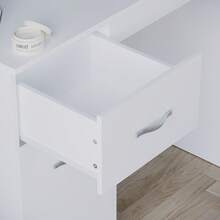 Home Discount Vida Designs Riano 3 Drawer Dressing Vanity Table Makeup Bedroom Furniture Storage Unit Desk Beauty Spacious Countertop Easy To Build - White - White - View 5