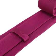 Set Of 3 Light Gray Ties For Groomsmen, Weddings, And Events - Rose Red - View 6