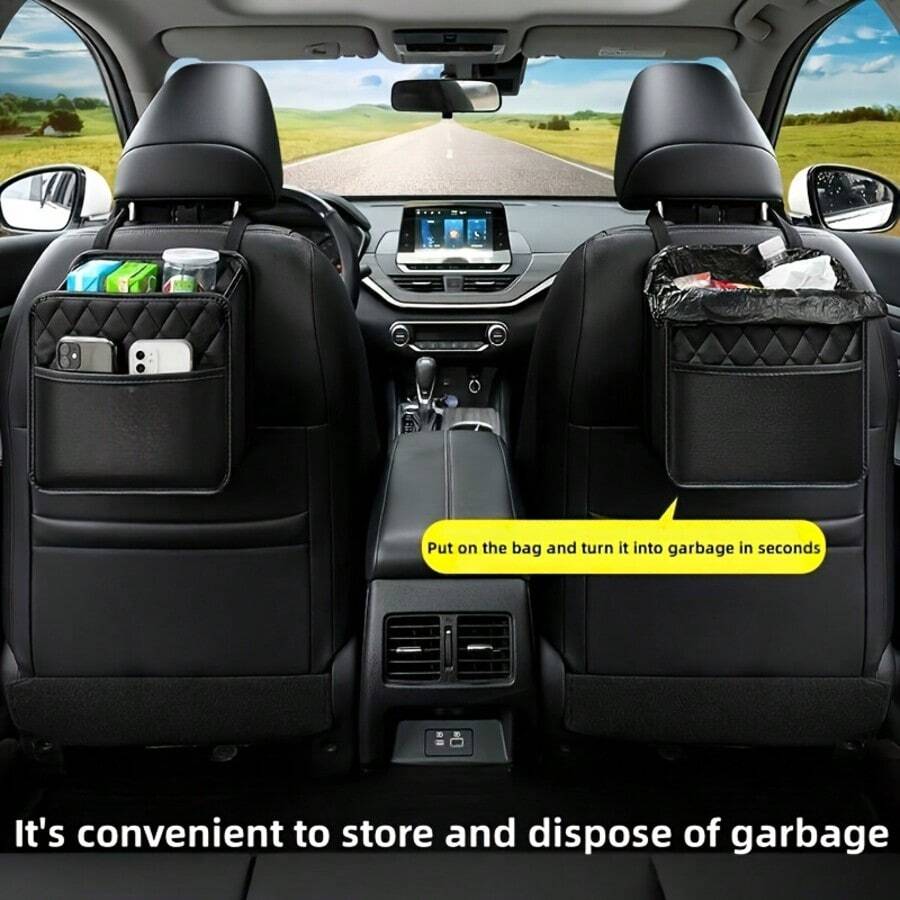 Car Seat Back Hanging Bag, Car Document Storage Bag, Multi-Pocket Cup Holder Bag, Storage Organizer Box, Travel Organizer Bag, Car Interior Accessories - Multicolor - View 1