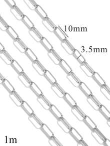1m 304 Stainless Steel Hip-Hop Style Heart, Oval And Other Chain Necklace And Bracelet, DIY Jewelry Making, Suitable For Daily Wear - Chain - View 16