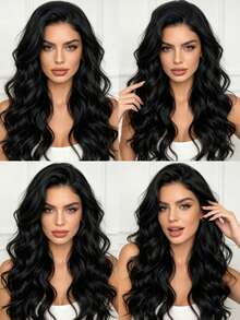 7pcs Clip-In Hair Extensions, 22 Inch Wavy Hair Pieces, Women's Volumizing Hair Extensions, Suitable For Daily Wear, Party, Wedding And Festival, Halloween - Multicolor - View 8
