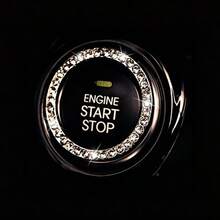 1pc Rhinestone Decorated Car Start Button Ring Sticker - A - View 1