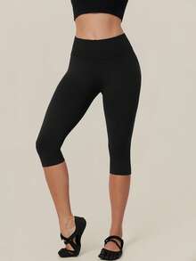 TimeOff Women's 1pc Solid Color Tummy Control Butt Lifting Slimming Sports Mid-Length Shorts - Black - View 7