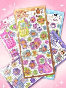 Cute Cartoon Character Stickers, Kawaii Phone Shape Puffy Stickers For Journaling Scrapbooking, Decorative Waterproof Stickers For Kids Girls Crafts Notebook Album Decoration - Multiple Colors (style/packaging Random) - View 5