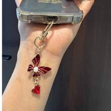 1pc Cute Animal Keychain Purple Butterfly Flower Crystal Key Ring Pendants For Handbag Mobile Phone Decoration Key Chains For Women Men Gifts Jewelry - Multicolor - View 7