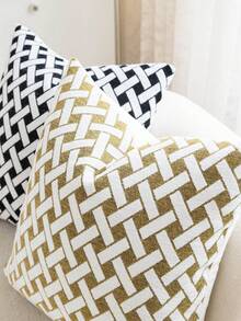 1pc Bohemian Style Pillowcase, Geometric Pattern Throw Pillow Cover For Living Room Sofa Bedroom Decor - Yellow - View 9