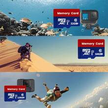 1PC TF Memory Card High Capacity 256GB, 128GB, 64GB, 32GB High-Speed SD Card Compatible With Computers, Digital Cameras, Audio Systems, Dashcams, And Smartphones - Red and Blue - View 5