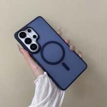 360° 全方位保護半透明磁吸手機殼，相容 S25 FE A57 A37 A17 A07，支援無線充電，A56 A36 A26 A16 A06 S26 Ultra S25 Ultra 防震保護殼 - 藍色 - 查看 7