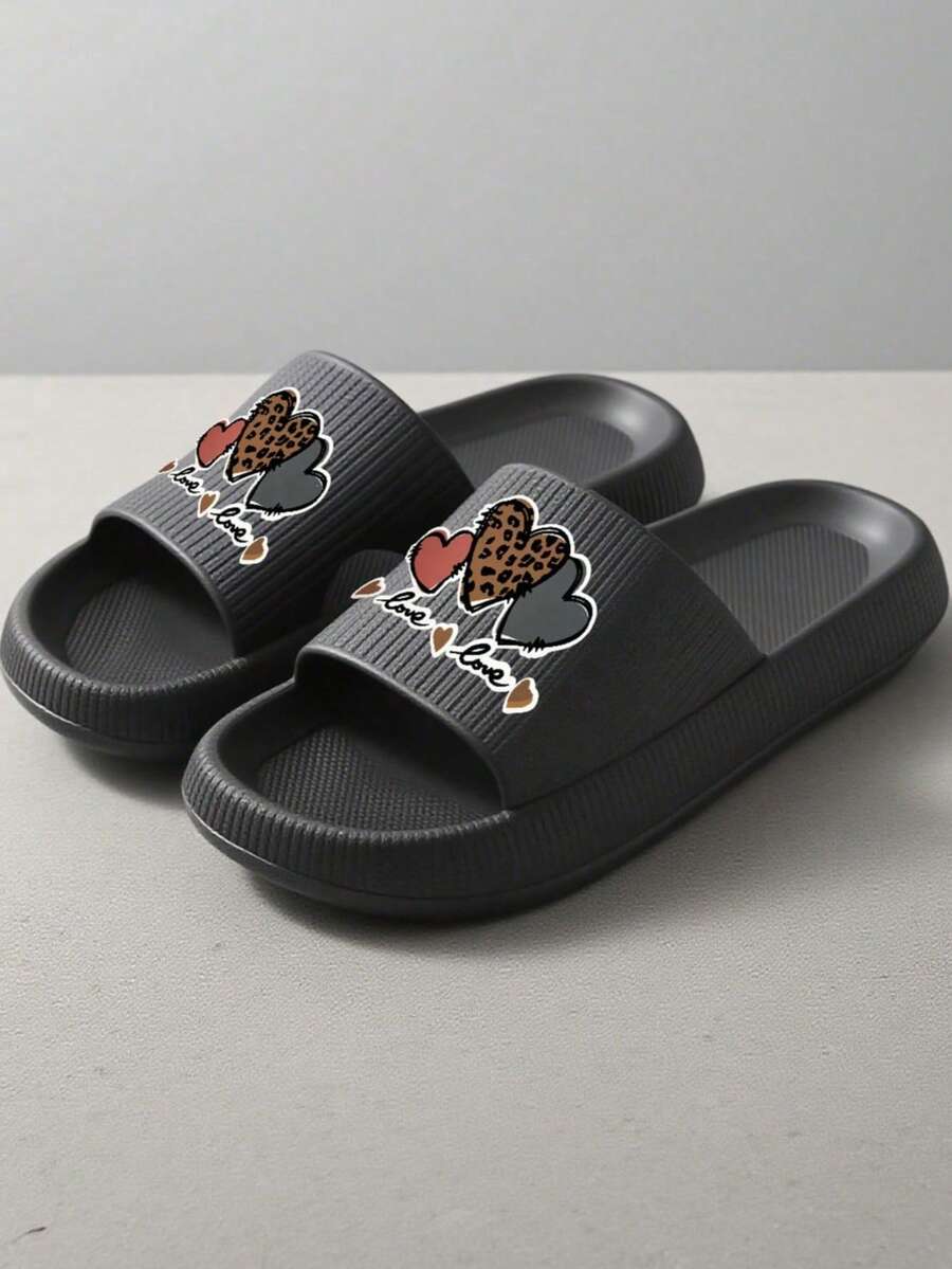 INS Style Spring/Summer Versatile Thick Sole Home Slippers, Silent Wear-Resistant Sole, Lightweight And Comfortable For Long Wear, Essential For Hotel/Apartment/Office/Outdoor Hiking - Black - View 1