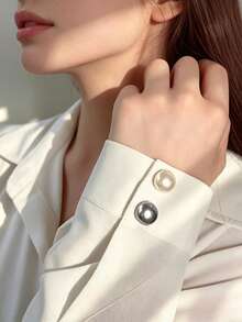 1/4/12/20pcs Seamless Pearl Vintage Decorative Covered Button Brooch, Shirt Brooch Button Clothing Decoration Fashion - Pearl 4 Colors - View 9