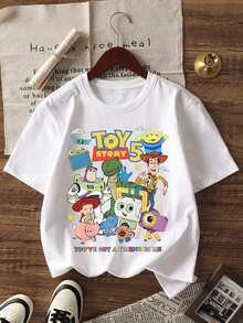 Disney Licensed Children's Printed T-Shirt With  Toy Story 5 Print, Suitable For Boys And Girls - 白色 - 查看 2